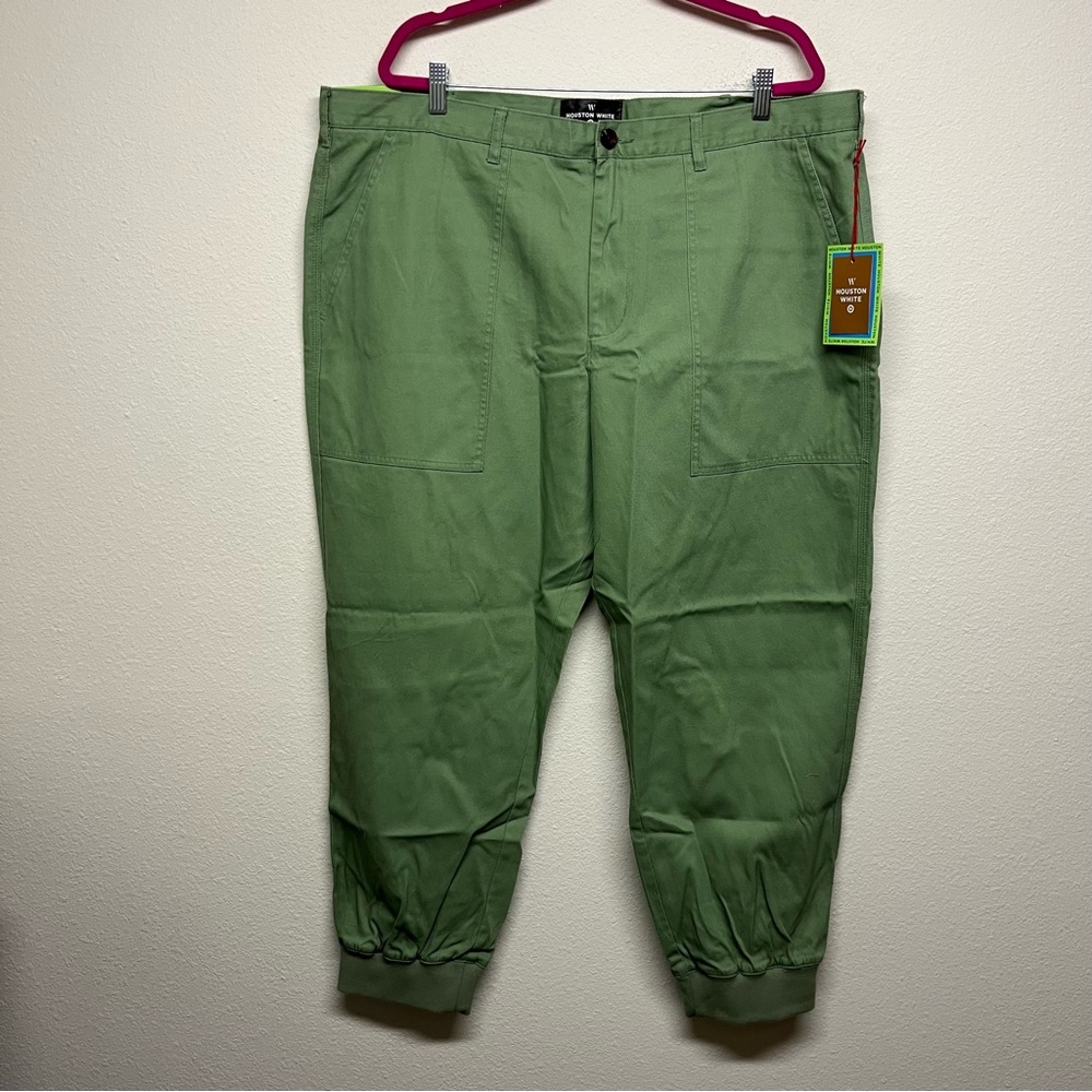 Green Jogger Sweatpants with Elastic Cuffs